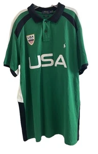 Men”s Polo Ralph Lauren XXL Shirt Custom Fit Team USA #3 green sportswear - Picture 1 of 11