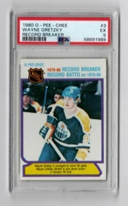 1980 O-Pee-Chee #3 Wayne Gretzky Record Breaker PSA 5 - Picture 1 of 2