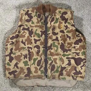 Bob Allen Vintage 70's Camouflage Hunting Vest Reversible Fits Medium Duck - Picture 1 of 12