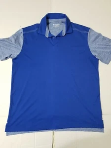 Columbia Men's Bright Blue Solid and Stripes Omni Freeze Golf Polo Shirt - XL - Picture 1 of 10