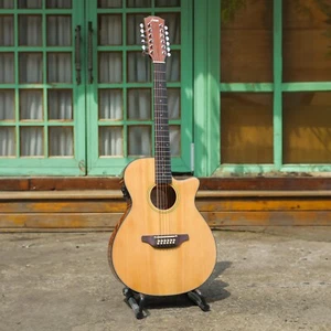 Haze Acoustic Guitar 12-String Saddle Height Adjustable Built-In Pickup/Tuner - Bild 1 von 7