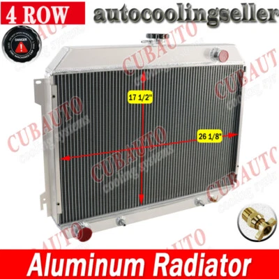 4 ROWS RADIATOR FITS 1970-1974 PLYMOUTH ROAD RUNNER DODGE CHALLENGER CHARGER V8 - Image 1 of 4