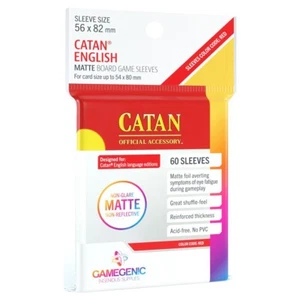 Catan Matte Board Game Card Sleeves 56x82mm (60) GameGenic GG1073 Red - Picture 1 of 2