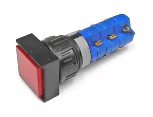Interruptor push-on off usado EAO 31-283 3PDT con lente roja cuadrada, probado. ES - Imagen 1 de 1