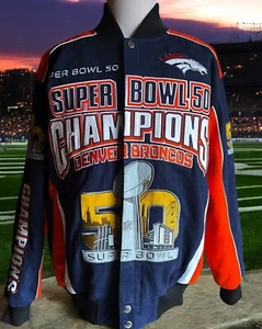 Super Bowl 50 Champions Jacket Denver Broncos NFL Men’s LARGE - Bild 1 von 14