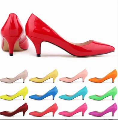 New Ladies Womens Mid Kitten Heel Pointed Bridal Shoes Sandal Candy-colored678-1 - Image 1 of 4