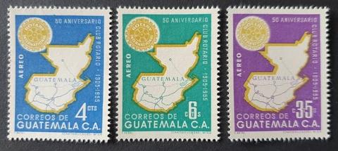 1955 GUATEMALA SET 50TH ANNIVERSARY ROTARY VF MNH Cover