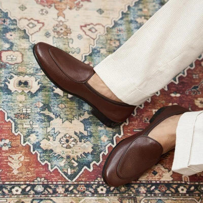 British Italian Retro Mens Slip On Real Leather Loafers Casual Business Shoes SZ - Image 1 of 4