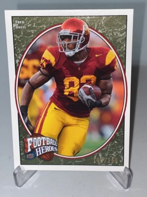 2008 Upper Deck Football Heroes Fred Davis RC Rookie Green /350 #145 - Image 1 of 4