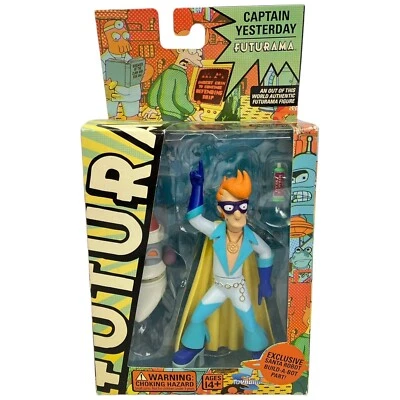 Boneco de ação Futurama Captain Yesterday com caixa Papai Noel robô BAF Toynami 2008 - Imagem 1 de 4