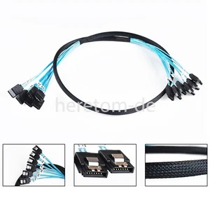 6x SATA 7Pin auf 6x SATA 7Pin 3.0 6Gbps Festplattendatenkabel Data Cable DE SHIP - Bild 1 von 5
