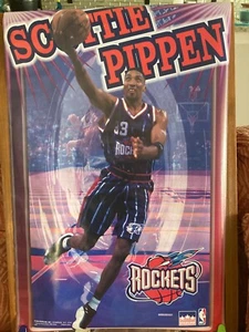 Scottie Pippen Vintage Starline Poster 1999 Original Houston Rockets - Picture 1 of 1
