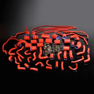 Red Silicone Radiator Hose Kit Fit For 1990-1999 Nissan 300ZX VG30DETT Z32 - Picture 1 of 12