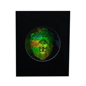 LION HEAD Matted Hologram Picture, 3D Embossed Type - Picture 1 of 7