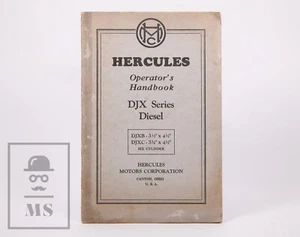 Hercules Motors Corporation Operator's Handbook, DJX Series Diesel - USA, 1937 - Foto 1 di 12