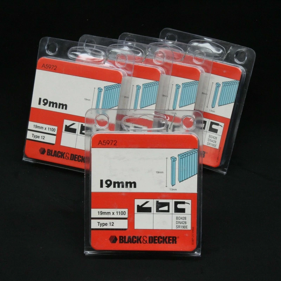 Black & Decker A5972 Type 12 Ongles 19mm BD428 DN428 SR190E,Fixfest Po (5 Packs) - Photo 1/1