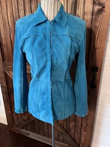 Nancy Bolen City Girl Petite Womens 100% Suede Lined Blazer Jacket Sz S (O1) - Picture 1 of 9