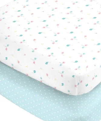 Sábanas ajustables para cuna Carter's Ellie Toss (juego de 2) 100 % algodón - elefante y corazones Foto 1 de 3