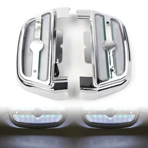 LED Light Footboard Floorboard Cover For Harley Touring Road King Dyna White - Picture 1 of 7