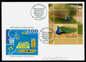 2013 The Indian Peafowl,Blue Peafowl,peacock,Pavo cristatus,ZOO,Moldova,B.63,FDC - Picture 1 of 1