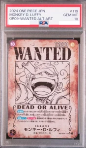 Tarjeta japonesa PSA 10 Luffy OP09-119 Wanted Emperors in the New World ONE PIECE - Imagen 1 de 2