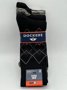 NEW 3 PAIRS MENS DOCKERS CASUAL CREW SOCKS SMART 360 FLEX CLASSIC ARGYLE 6-12 - Picture 1 of 17