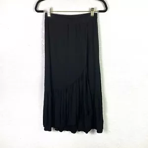 Michael Stars Halstuch Rüschenrock S schwarz geschlitzt Maxi leicht weiches Trikot neu mit Etikett $ 138 - Bild 1 von 6