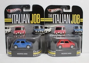 Hot Wheels Retro Entertainment The Italian Job, Red and Blue Morris Mini (Lot-2) - Picture 1 of 8
