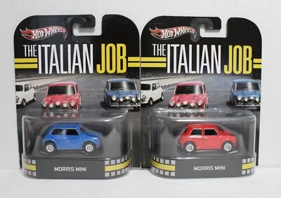 Hot Wheels Retro Entertainment The Italian Job, Red and Blue Morris Mini (Lot-2) - Image 1 of 4