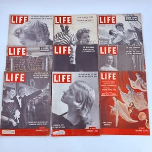 Vtg Life Magazines Lot Of 9 From 1952 - Great Adds Mid Century - Picture 1 of 12