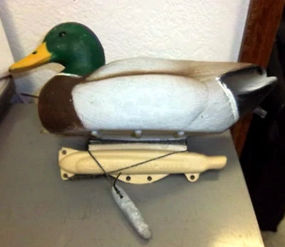 Flambeau Storm Front mallard duck decoy w lead weight and string, excellent - Image 1 of 3
