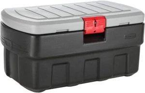 Rubbermaid 35 Gallon Lockable Latch Heavy Duty Storage Box with Lid for Home - Picture 1 of 6