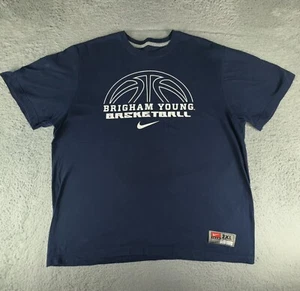 BYU Cougars Basketball Shirt Mens XXL 2XL Blue White Nike Tee Brigham Young - Picture 1 of 10
