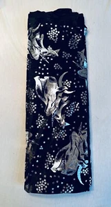 Karnevalsstoff ,,Hexen‘‘ schwarz-silber 1,45m x 4m - Bild 1 von 2