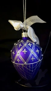 Vintage Waterford Holiday Heirloom Majestic Crosshaven uovo viola senza scatola - Foto 1 di 4