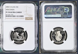 2004 S 25C Clad Wisconsin Quarter NGC PR70UCAM - Picture 1 of 1