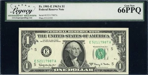 Fr. 1901-E (EA Block) 1963A $1 Richmond Note Legacy Gem New 66 PPQ - Picture 1 of 1