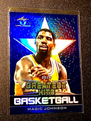 Magic Johnson (#21/25) Blue 2018 Leaf Greatest Hits Valiant Basketball SP Lakers - Image 1 of 4