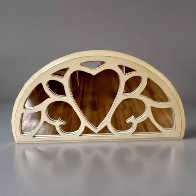 Espejo luneta colonial de media luna sobre puerta con acabado rústico Foto 1 de 4