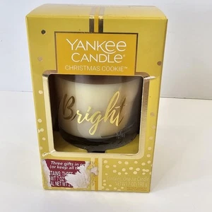 Yankee Candle "Bright" 7 oz barattolo candela biscotto di Natale nuovo scatola aperta - Foto 1 di 9
