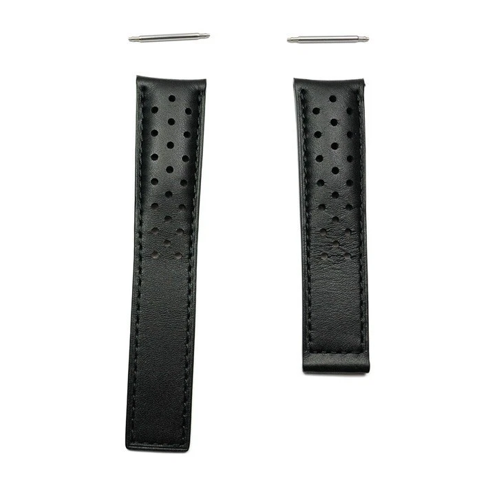 FC6233 Perforated Black Leather Strap 20mm Tag Heuer Carrera Models