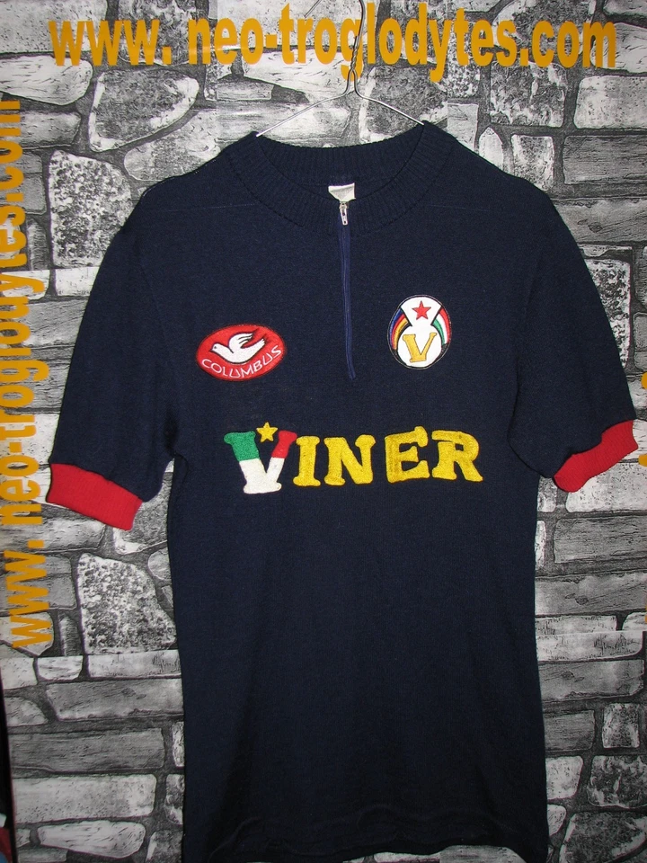 Vintage Cycling jersey wool 70s  cicli Viner team ciclismo maglia bici Eroica - Immagine 1 di 1