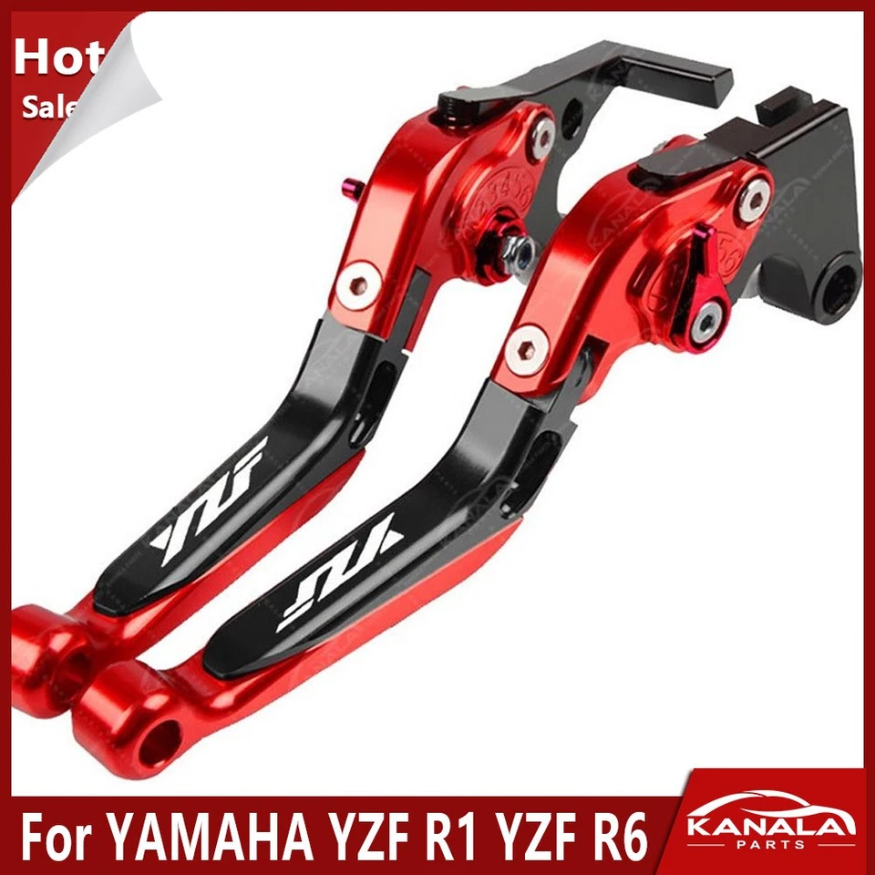 For YAMAHA YZF R1 YZF R6 Motorcycle Folding Extending Brake Clutch Levers Red - Image 1 of 1