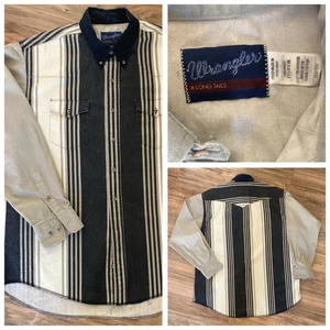 Vtg WRANGLER Brushpopper Shirt XL 17.5 X 36 Western Rodeo Cowboy Horses Sunset - Picture 1 of 4