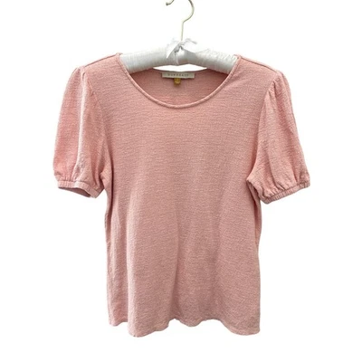 DOWNEAST | Top tejido manga abullonada texturizada rosa | Pequeño Foto 1 de 4