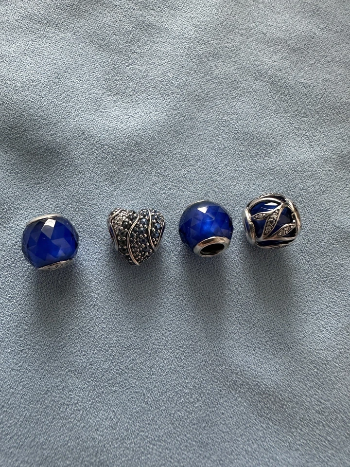 4 Pandora Charms blau für das Armband - Bild 1 von 1