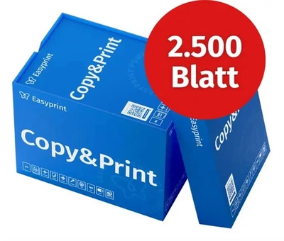 Druckerpapier Kopierpapier 2500 Blatt A4 Hochweiß PEFC-Zertifikat Easyprint