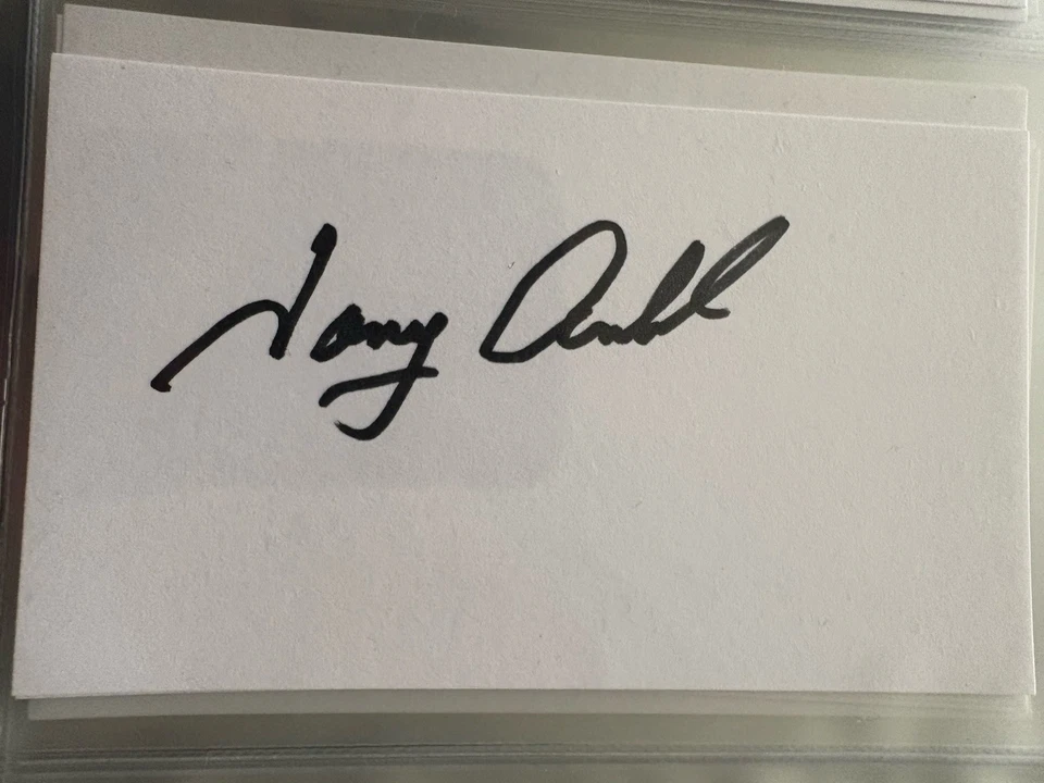 Tony Arnold Baseball Player; Index Card Autograph; MLB Debut 1986 - Image 1 of 1