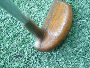 Vintage Wood Back Half Mallet Putter RH 36" - Picture 1 of 6