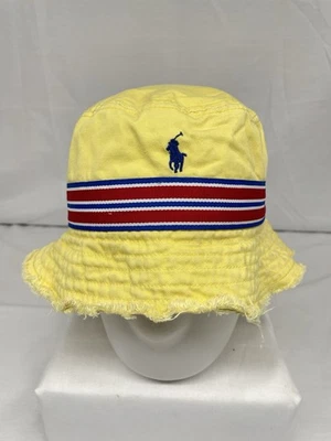 Винтажный 90-е Polo Ralph Lauren желтый искусственно состаренный L/XL взрослых ведро шляпа разноцветный - Изображение 1 из 4